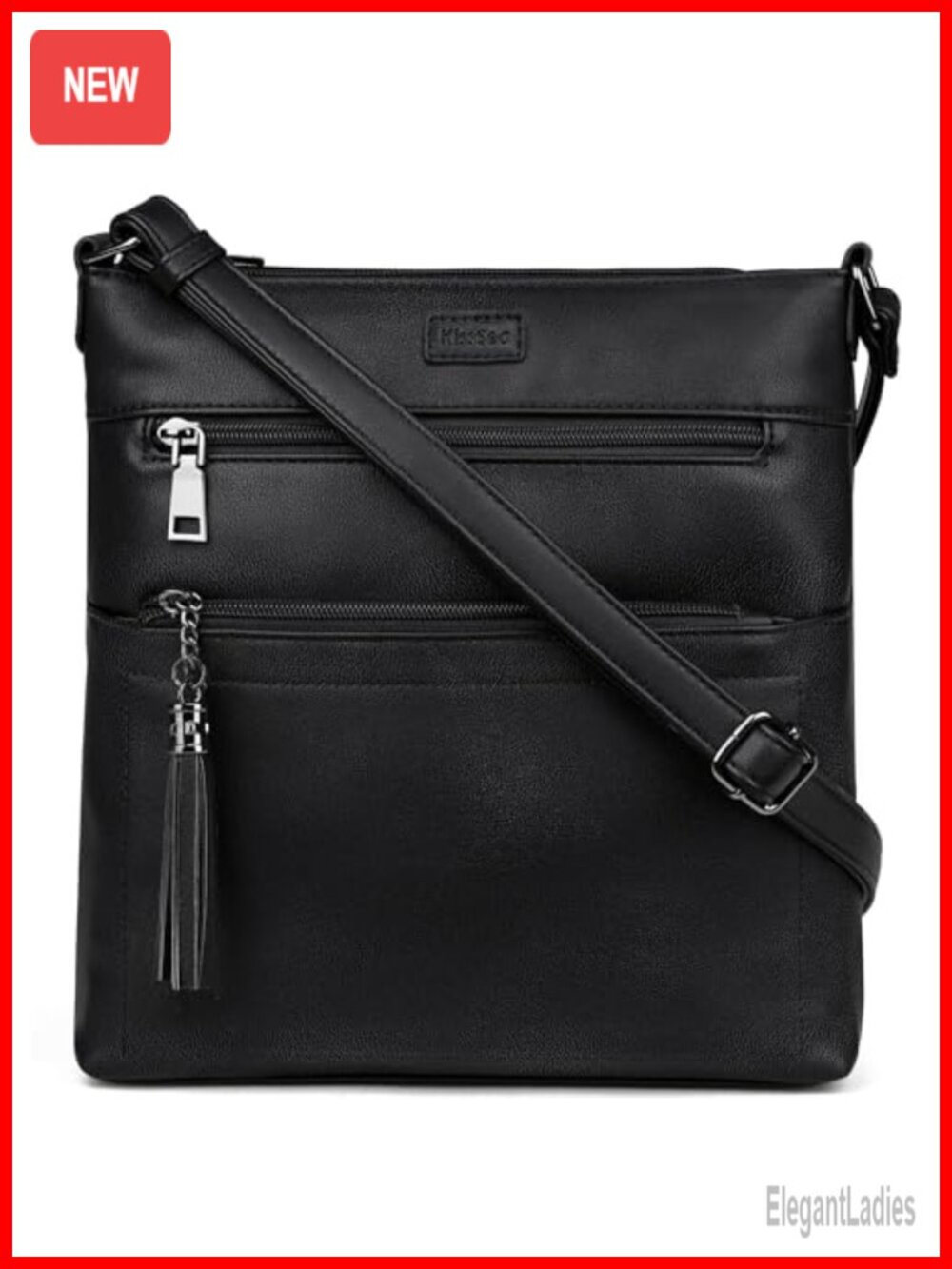 Leather Crossbody Bag for Women Travel Purse with Multiple Pockets Adjustable